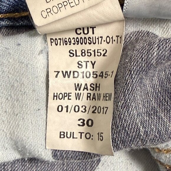 Lucky Brand Bridgette Cropped Flare Jeans Womens Sz 10/30 Medium Wash Raw Hem - Picture 13 of 14
